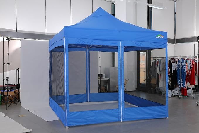 COBIZI Canopy Tent 10x10 Heavy Duty Pop Up Canopy with Sidewalls Waterproof,Easy to Set up Gazebo with Mosquito Netting Outdoor Mesh Screen Tents for Parties Wedding Party with Carry Bag, White
