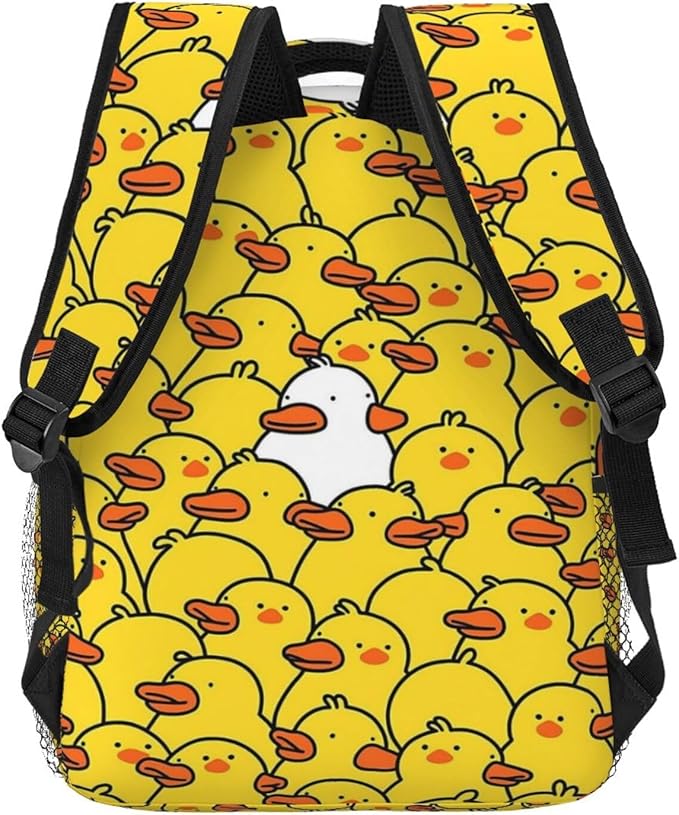Adults Lightweight Yellow Flat Mouth Ducks Rucksacks Large Capacity Bookbag With Adjustable Shoulder Straps for Trekking Outdoors Bicycle