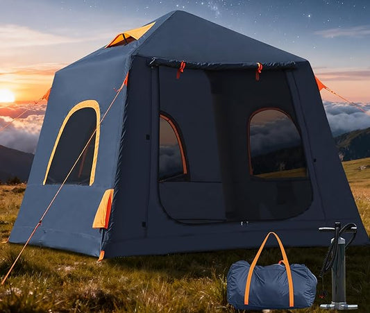 Inflatable Tents for Camping,2/4 Person Easy Setup Blow Up Tents for 4 Seasons Waterproof InflatableTent for Camping, Air Glamping Tents for Camping Adult