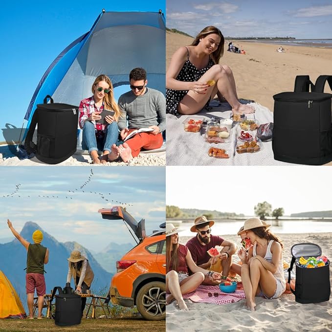 IYARKAI® Insulated Cooler Backpack, Backpack Cooler, 20 Can Backpack Cooler Leak Proof, Insulated Soft Cooler Bag, Lightweight, Cold-Weather Duffel Bag for Beach, Camping, Outdoor Activities