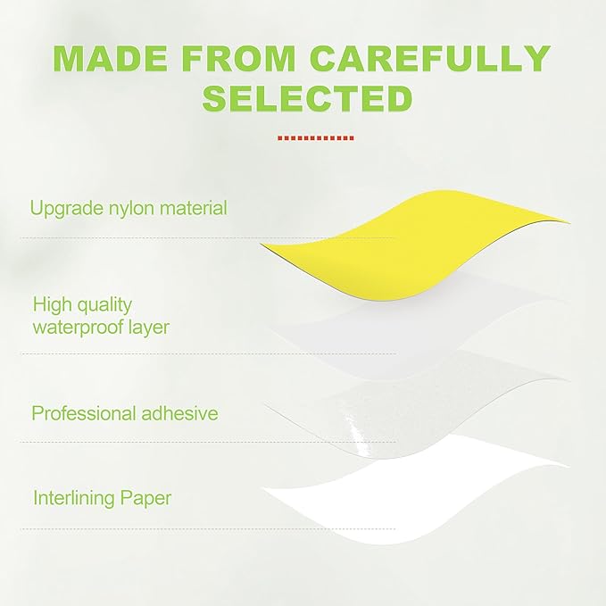 7x9in Nylon Repair Patch，Tent Repair Kit，Self Adhesive Waterproof Fabric Repair Tape for Tent, Umbrella, Sleeping Bag, Down Jackets,Knapsack.（Yellow,6ps）