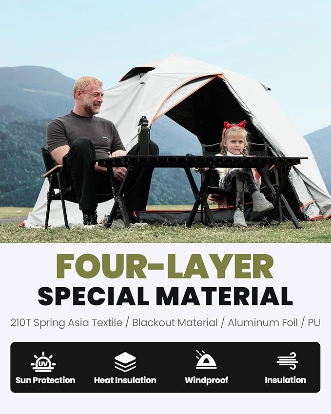 OutdoorMaster 2 Person Camping Tent, 3 Seasons Lightweight Backpacking Canopy, Waterproof and Weatherproof Sun Shelter, Double Layer Outdoor Cabana for Camping, Hiking and Mountaineering