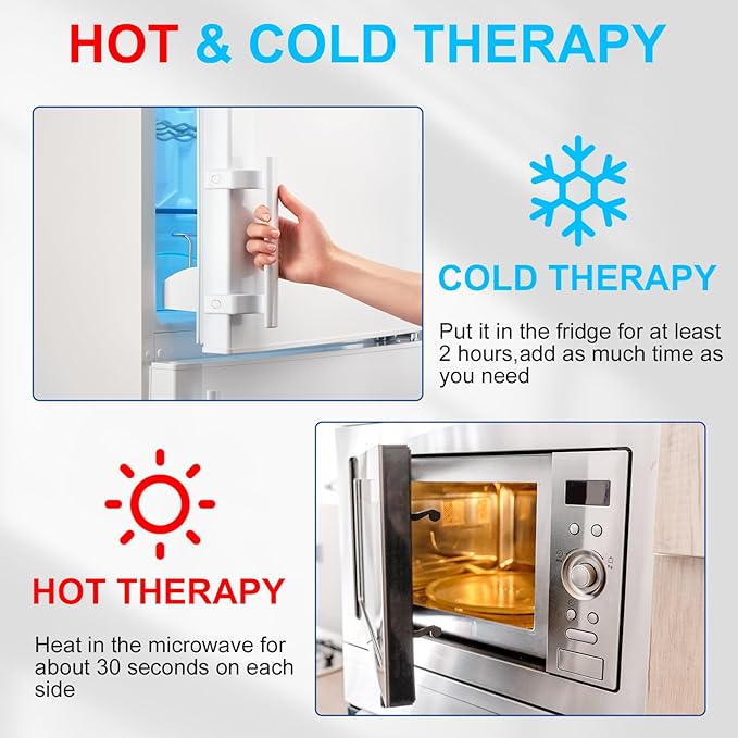 Reusable Hot and Cold Packs for Injuries, 2 Flexible Gel Ice Pack Cold Hot Compress for Joint Pain, Muscle Soreness, Tension Headache, Adjustable Therapy Wrap for Knees, Back, Shoulders, Arms and Legs