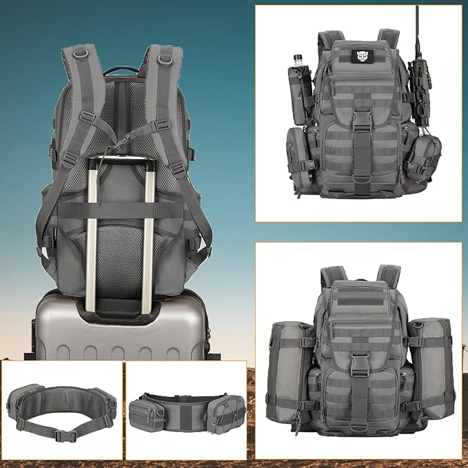 50L Military Tactical Backpack Hiking Waterproof Backpack Large Military Pack 3 Day Assault Pack Molle Bag Rucksack