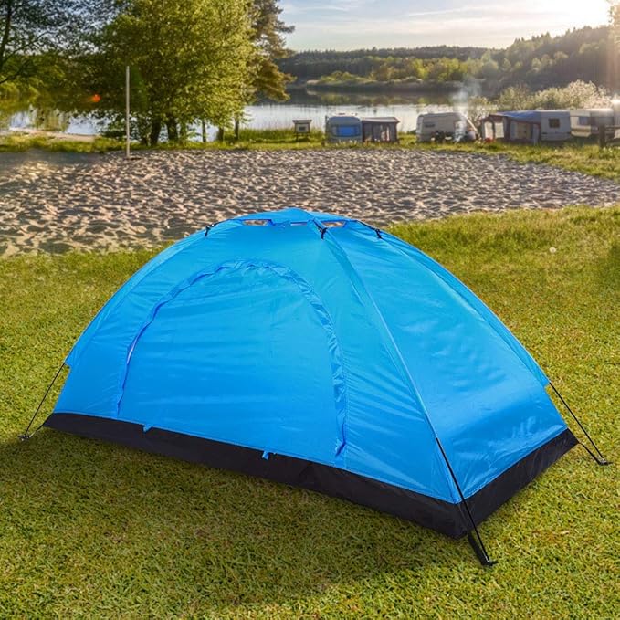 GOTOTOP Single Person Tent 1 Person Camping Backpacking Tent Lightweight Waterproofing for Outdoor Camping Climbing Fishing (Blue)