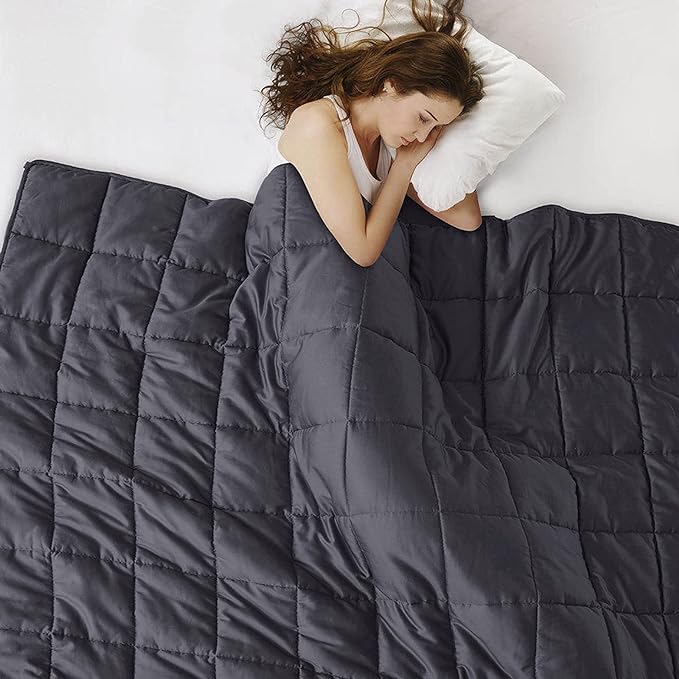 Weighted Blanket 20lbs 80x87 Cooling Breathable Heavy Blanket with Glass Beads for Adult All-Season