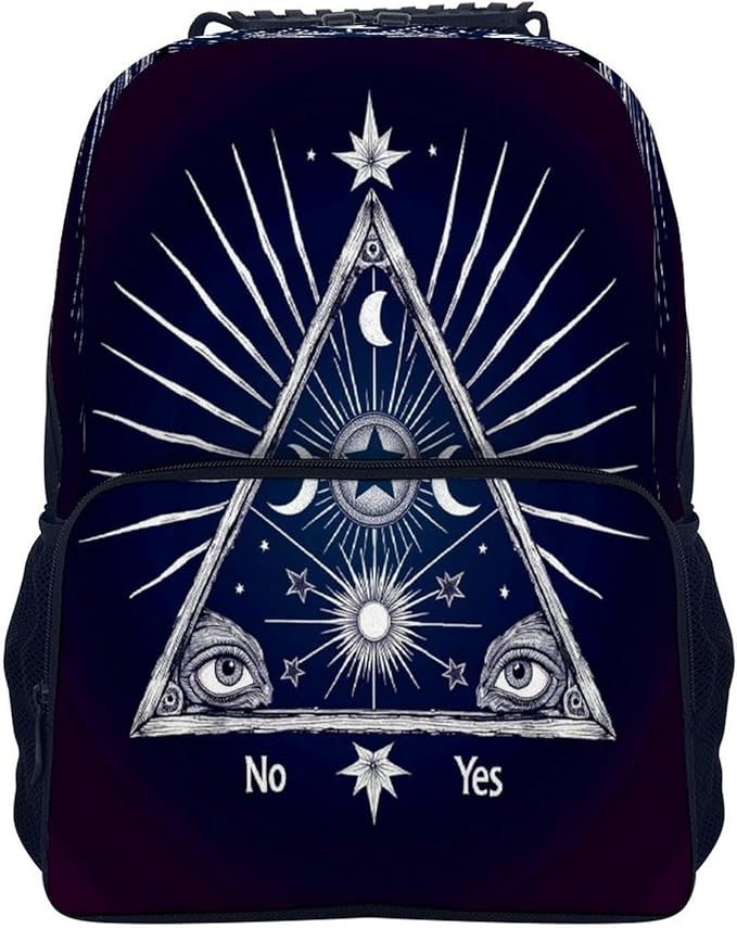 Men Women Polyester Purple Goth Gothic Witch Magic Spirit Board Daypack Big Capacity Shoulder Bag With Adjustable Shoulder Straps for Camping Travel Walking Cycling