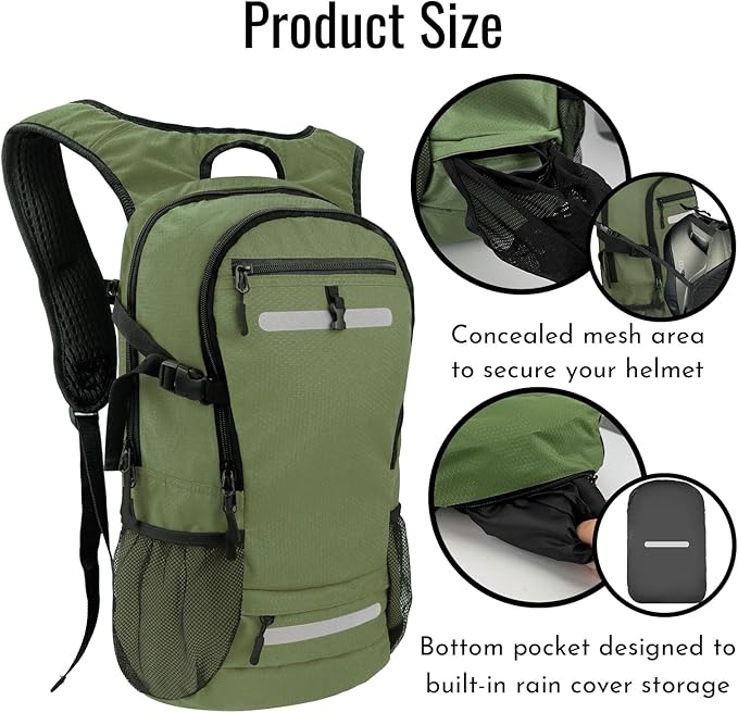 20L Hydration Backpack with 3L Water Bladder Water Backpack for Hiking Hydration Pack Insulated Daypack for Commuting Black