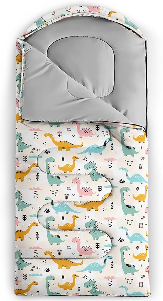 AILONEN Boys Sleeping Bag for Camping,Nautical Anchor,Lightweight & Waterproof,3 Season Warm & Cool Weather,Navy Blue Sleeping Bags for Kids Men Travelling,Outdoors