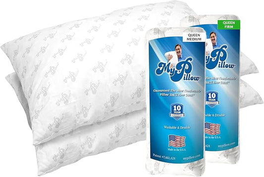 MyPillow Bedding Bed Pillows for Sleeping Queen Size, Set of 2, Pillow for Back, Stomach or Side Sleepers - My Pillow Classic Pillow [Queen, Combo]