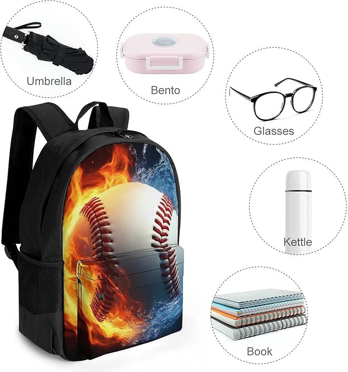 Supdreamc Lightweight Daypack Bookbag for Trekking Business Walking Cycling, Big Capacity Anti-Theft Multipurpose Carry On Bag, Baseball Sports Business Computer Bag