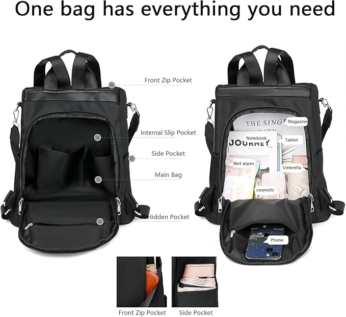 Subscrsidewa Anti-Theft Large Capacity Backpack, 2025 Lightweight Shoulder Bag for Women, Large Capacity travel Safe Backpack (Brown)