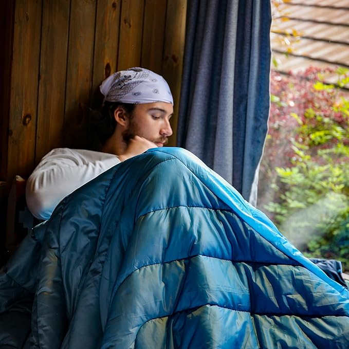 Camping Blanket,Lightweight Down Alternative Puffy Blanket Packable Outdoor Blanket for Camping,Traveling, Stadium, Hiking, Picnics