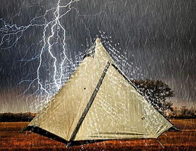 GeRRiT Camping Teepee Tent Yurt Tent with Screen 4 Season Double Layers Waterproof Anti-Windproof Tents for Outdoor Camping Hiking 3-4 Person