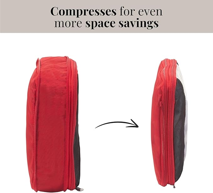 Baggallini Compression Cube 3-piece set - Lightweight Compression Packing Cubes for Travel