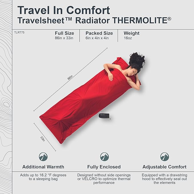 COCOON - Premium - TravelSheet -Thermolite - Volcano Grey - Regular