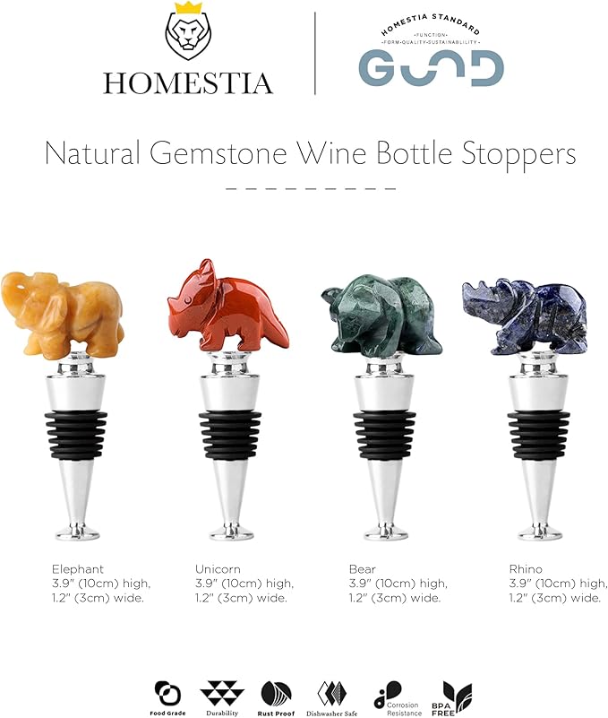 Homestia Bear Wine Stopper, Wine Gifts Birthday Gifts for Men Women, Bottle Stoppers for Wine Champagne, Vacuum Bottle Corks with Silicone, Christmas Women Gift Holiday Party
