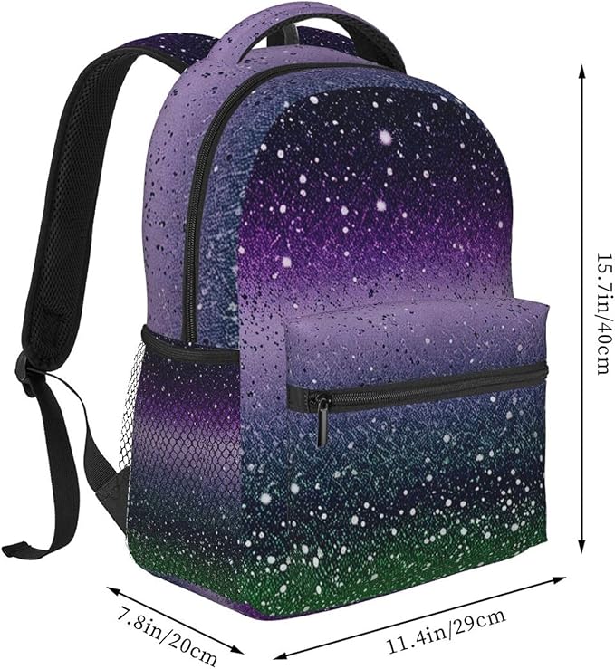 Daypack Backpack Multipurpose Anti-Theft Large Capacity Bookbag, Sparkling Mermaid Scales Travel Hiking Camping Rucksack With Adjustable Shoulder Straps