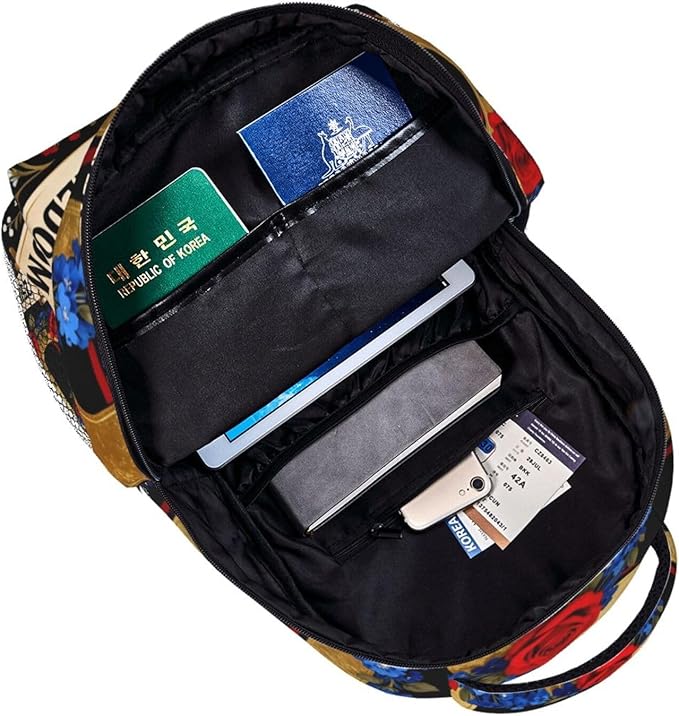 Men Women Polyester 250th Anniversary 1776-2026 Patriotic Freedom Art Daypack Bookbag Big Capacity Shoulder Bag With Padded Straps for Climbing Travel Walking Cycling