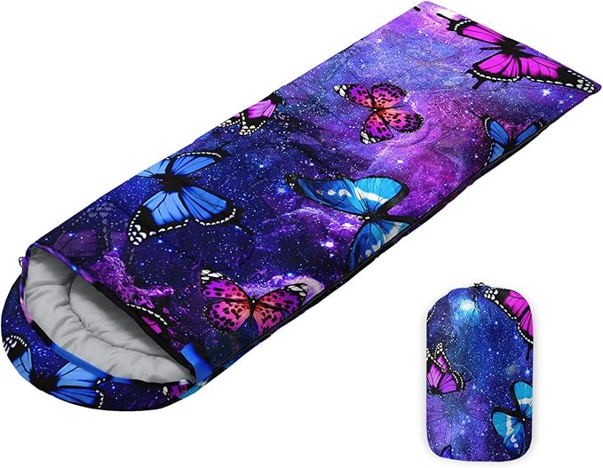 Sleeping Bags for Adults Youth Kids,3D Printing Camping Sleeping Bag for Girls Boys Lightweight Waterproof Cold/Warm Weather Sleeping Bag for 3 Seasons