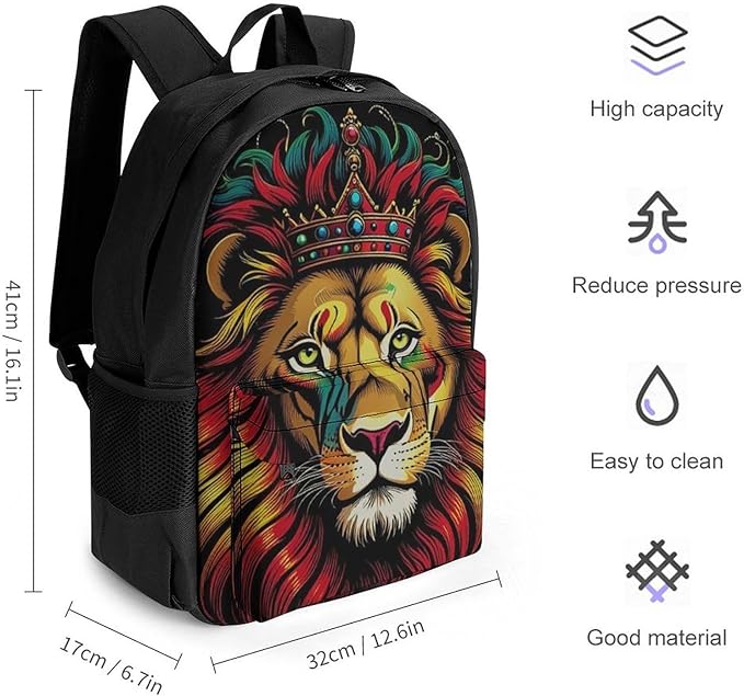 Rucksacks Lightweight Multipurpose Anti-Theft Lion Rasta Shoulder Bag Large Capacity Business Computer Bag With Smooth Zippers