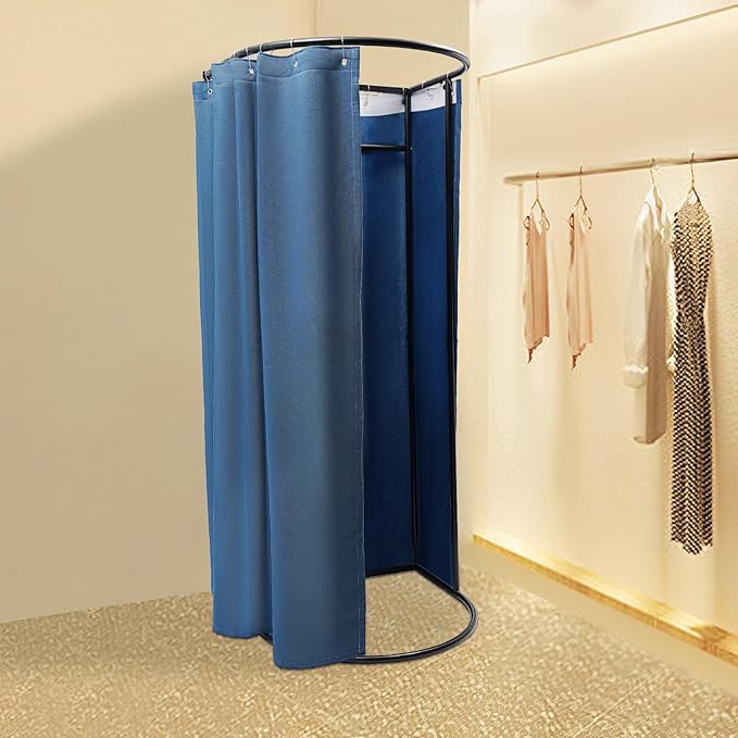 D-shaped Portable Changing Room Tent - Privacy Dressing Room for Indoor Outdoor House Office Shopping Mall (Blue)