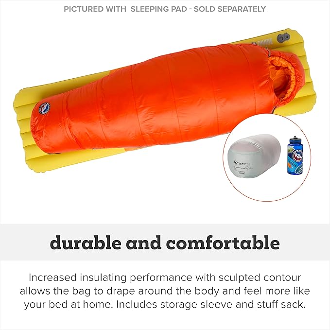 Big Agnes Kids & Youth Sleeping Bag – Ultralight Cold Weather Backpacking & Camping, Kids, Juniors, Teens, 20 Degrees