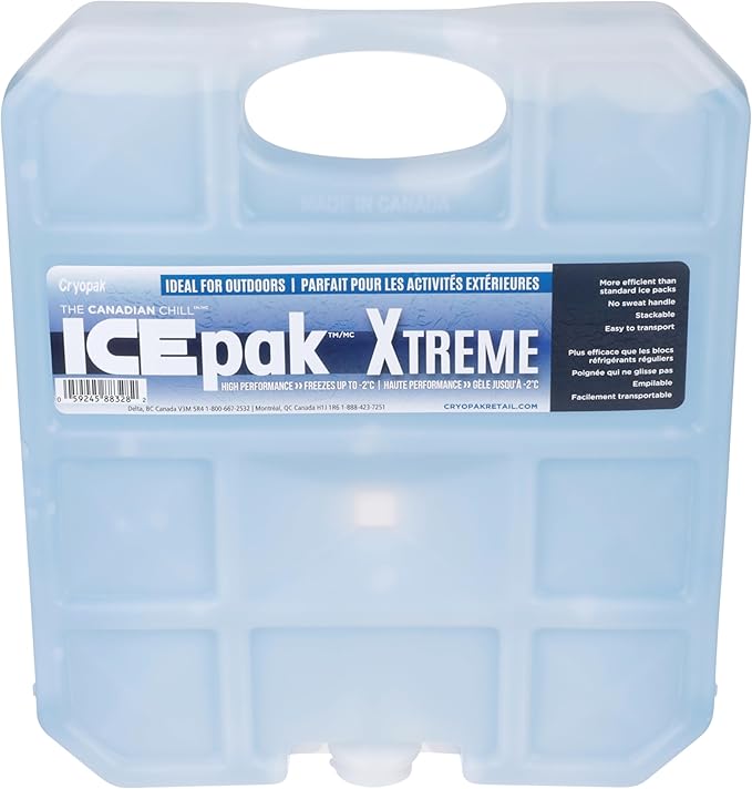 Cryopak ICEpak Extreme Medium Hard Shell Reusable Ice Packs for Coolers and Lunch Box Use, Freezer Safe Gel Design, Medical Grade Cooling, Non-Toxic and BPA Free, Essential Travel Accessories