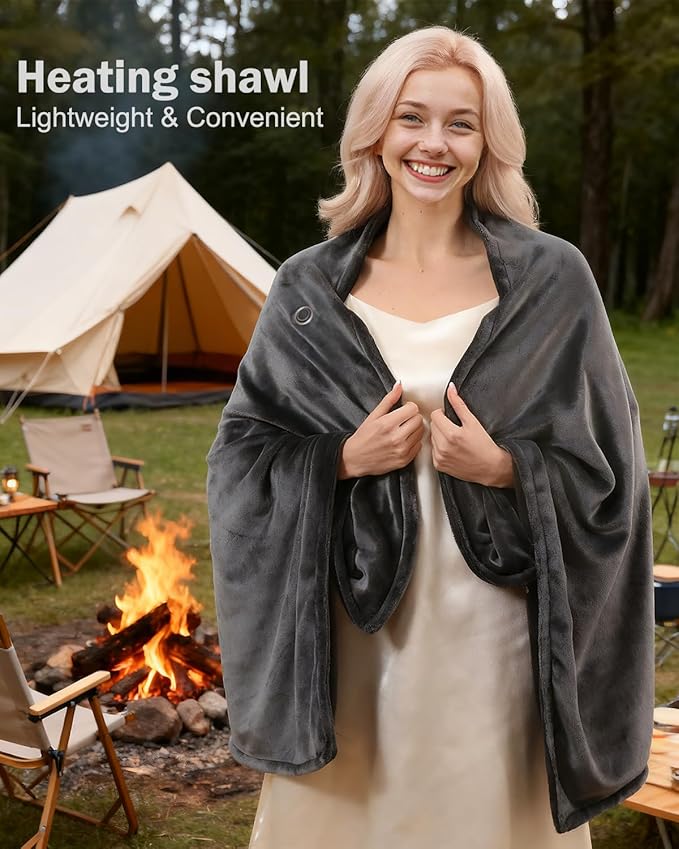 Heated Sleeping Bag Liner for Camping - Heated Blanket for Camping Portable Heating Sleeping Bag Pad 3 Adjustable Temperature Levels with 9 Heating Zones for Cold Weather Backpacking or Hiking