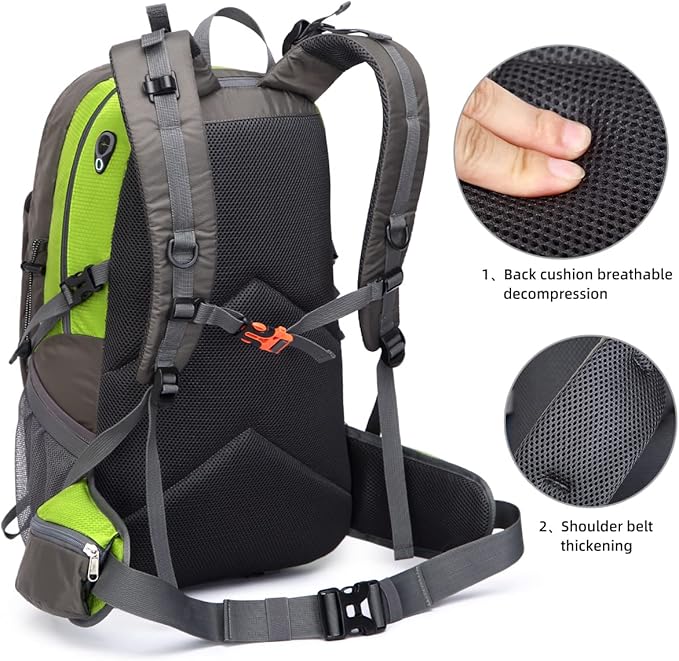 SPEEDPARK Hiking Backpack 40L Waterproof Hiking Daypack with Rain Cover, Outdoor Trekking Travel Backpacks for Men Women