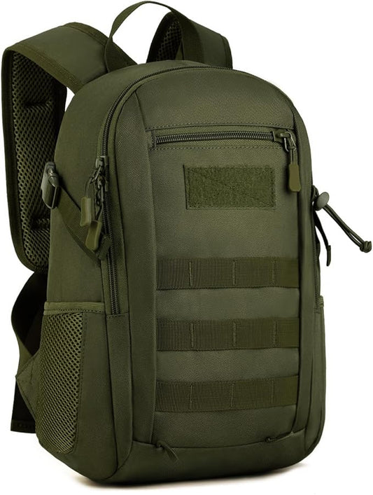 HUNTVP 10L Tactical Backpack Small Backpack Mini Daypack Military MOLLE Rucksack Gear Tactical Assault Pack Bag for Hunting Camping Trekking (10L-Army Green)