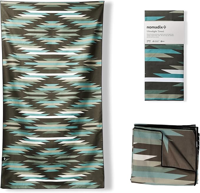 Nomadix Ultralight Towel - Quick Dry & Super Lightweight - Perfect As A Pack Towel to Save On Space - Made with Recycled Materials - Jackson Green - 30"x54"