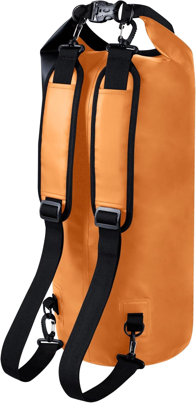 EARTH&RIVER Premium Dry Bag Backpack, Extra Thick, Protection for All Water Activities & Camping, Floating Lightweight Dry Bag with Inside Pocket Storage & IPX8 Waterproof Phone Case (Orange, 20L)