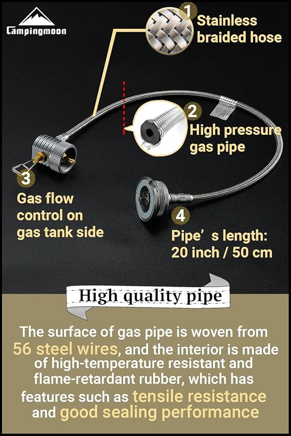 CAMPINGMOON Camping Propane Stove with Extend Hose XD-3F/Z59-CB