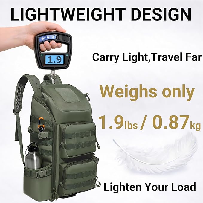Lightweight Tactical Backpacks with Laptop Compartment for Men 40L EDC MOLLE Military Style 17 in Computer with Cup Holder Travel Hiking Daypack