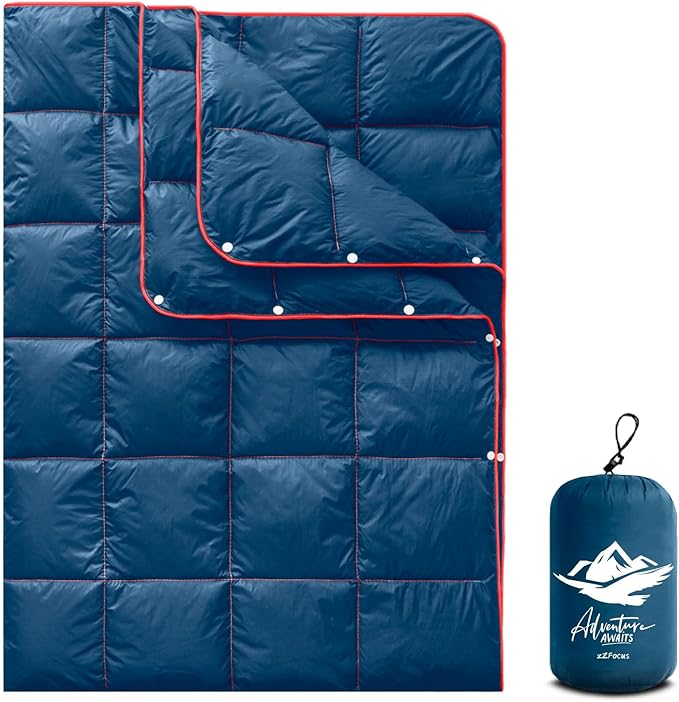 Camping Blanket,Lightweight Puffy Blanket Packable Down Alternative Throw Blanket Waterproof Windproof for Outdoors, Travel, Beach, Airplane, Hiking