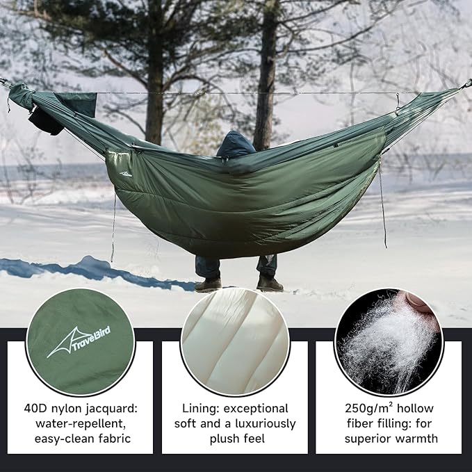 Hammock Underquilt for Camping Hammock, Warm Insulation Ultralight 4 Season Under Quilt for Hammocks, Portable for Hiking, Backpacking