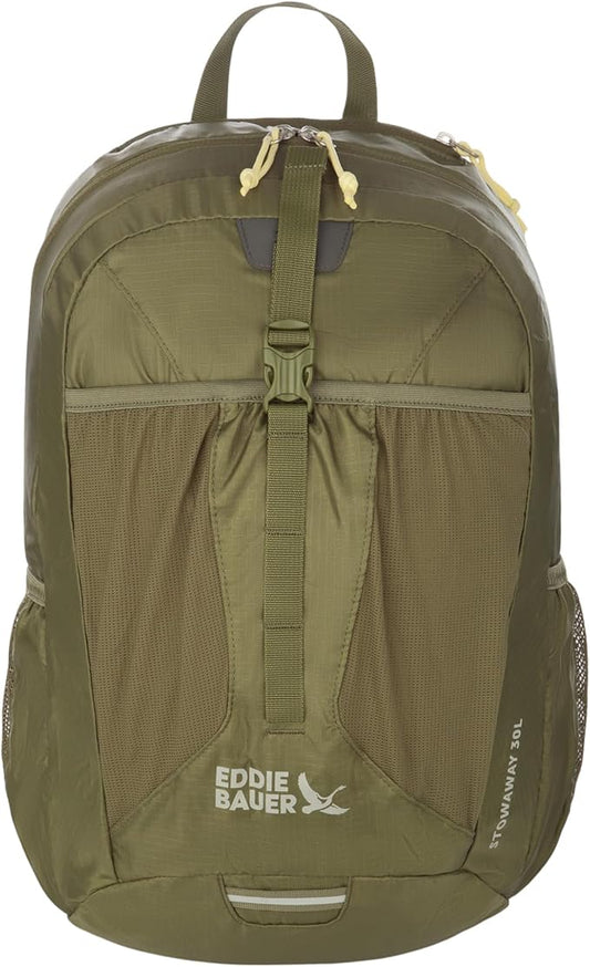 Eddie Bauer Stowaway Packable Backpack | Travel | Outdoor | Lightweight | Foldable | Durable | Ripstop Polyester | 30L - Irish Green