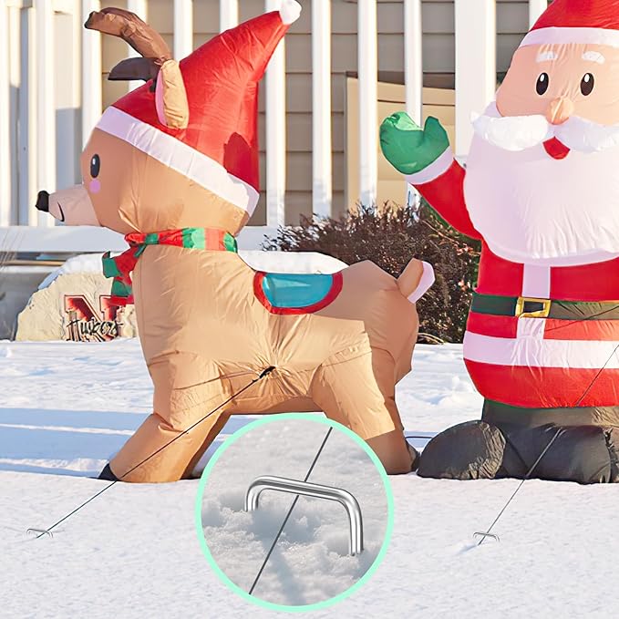 Landscape Staples 8 Inch, 50 Pack 8 Gauge Galvanized Garden Staples U-Shaped Landscape Stakes, Heavy Duty Ground Stakes for Outdoor Decorations, Weed Barrier Fabric, Irigation Tubing, Tent