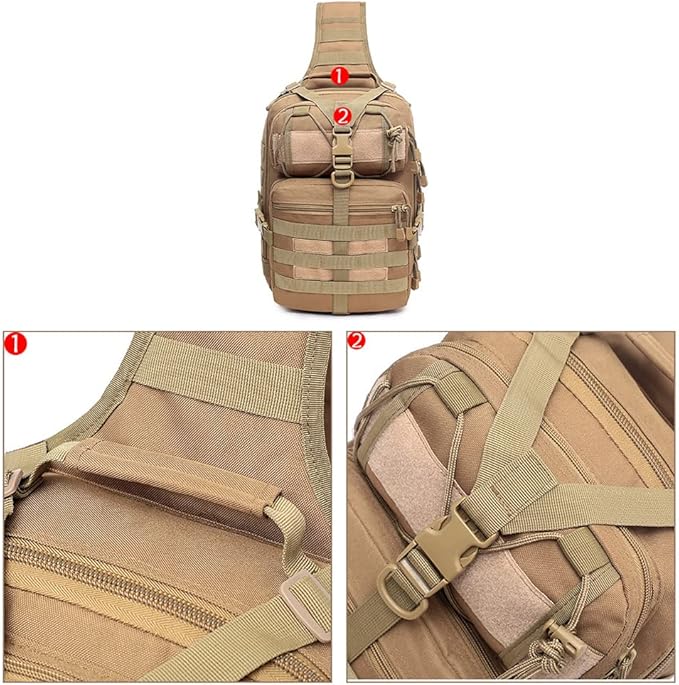 Men's Tactical Sling Bag Small Crossbody Backpack Military Rover Shoulder Pack Molle Assault Range Bag Camping Hunting
