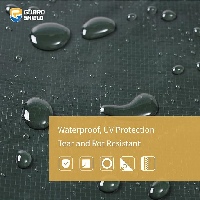 GUARD SHIELD Tarp 6x8 Feet Waterproof Green/Silver Tarps 8Mil Multi Purpose UV Resistant Cover for Outdoor,Camping,Tent,Boats
