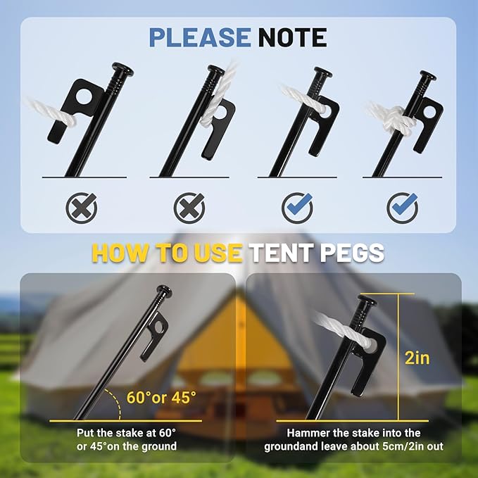 Pond Fountain Aerator Fixing Anchor Accessories, Includes 2×0.2in by 164ft Twisted Polyethylene (PE) Rope with 2×Metal Ground Stakes - Perfect for Outdoor, Camping, Landscaping, and Shipping