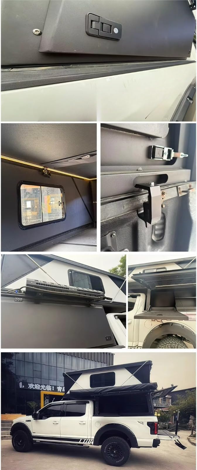 Waterproof Lightweight Modern Camper Truck Bed Tent for 6.5 ft Double Cabin Full Grenadeur Pickup Trucks
