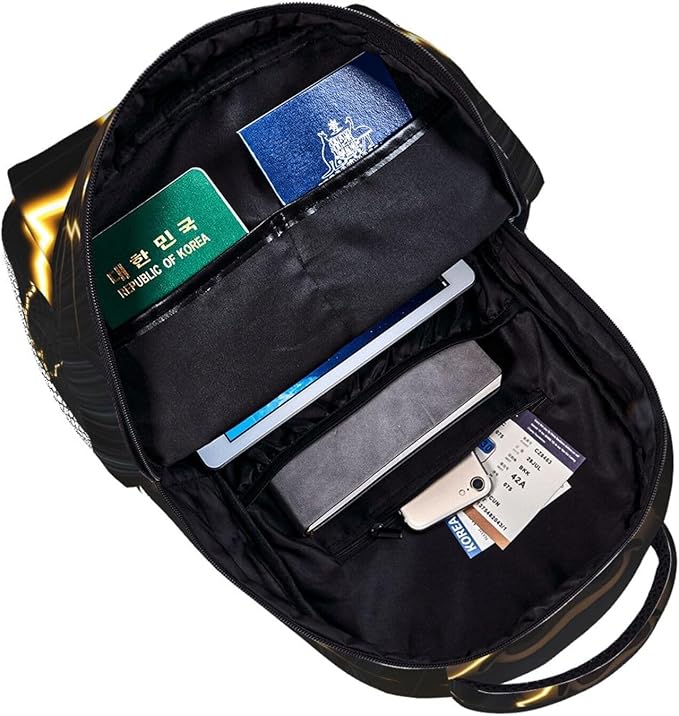 Backpack Lightweight Anti-Theft Multipurpose Golden Cool Lion Art Shoulder Bag Large Capacity Travel Hiking Backpack With Padded Straps