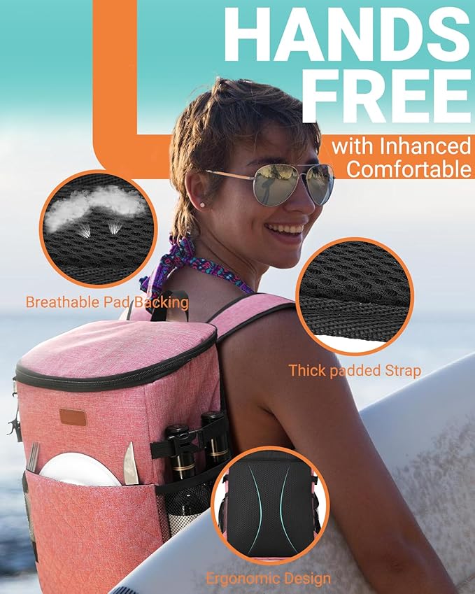 Soft Cooler Backpack 30 Cans/45 Cans, Backpack Coolers Insulated Leak Proof Thermal Lunch Backpack for Men Work Small Cooler Bag Beach Travel Picnic Drink Beverage Beer