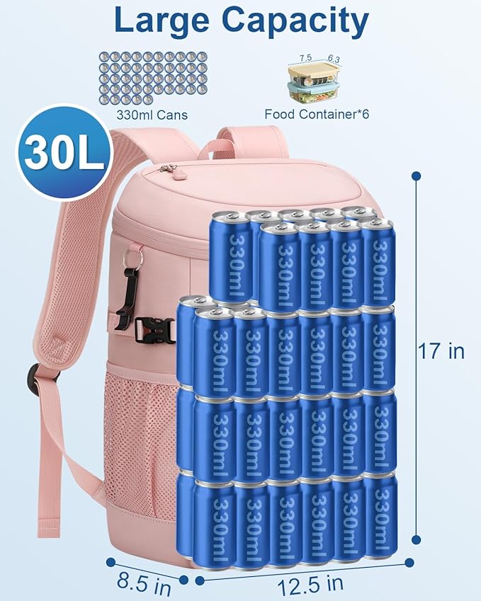 Cooler Backpack Insulated Waterproof,30/45 Cans Backpack Coolers Leakproof Lunch Backpack for Men Women Portable Soft Cooler Bag for Beach Camping Trave Picnic
