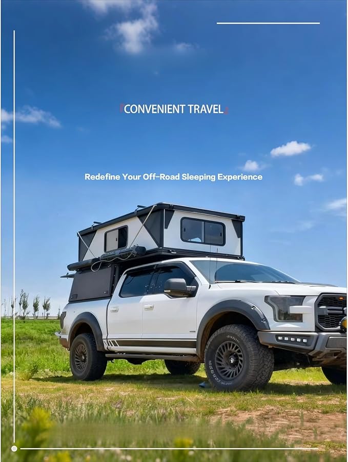 Waterproof Lightweight Modern Camper Truck Bed Tent for 6.5 ft Double Cabin Full Grenadeur Pickup Trucks