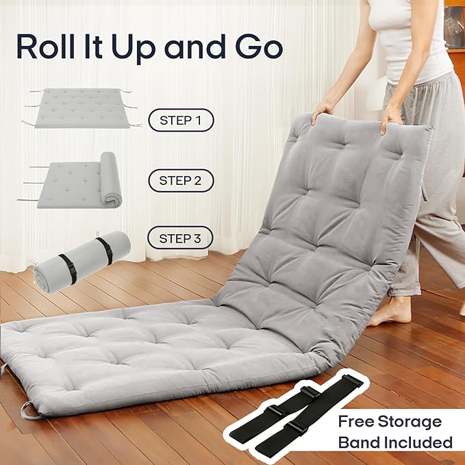 Syrinx Water Resistant Japanese Futon Mattress, Twin Size 75"x39", 2.5 Inch Thick Japanese Floor Mattress Tatami Mat, Foldable Floor Bed Sleeping Pad for Dormitory Guest Room Camping