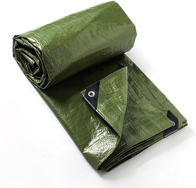 GUARD SHIELD Tarp Green 8x12 Feet Multi Purpose Waterproof Poly Tarp Cover 5mil