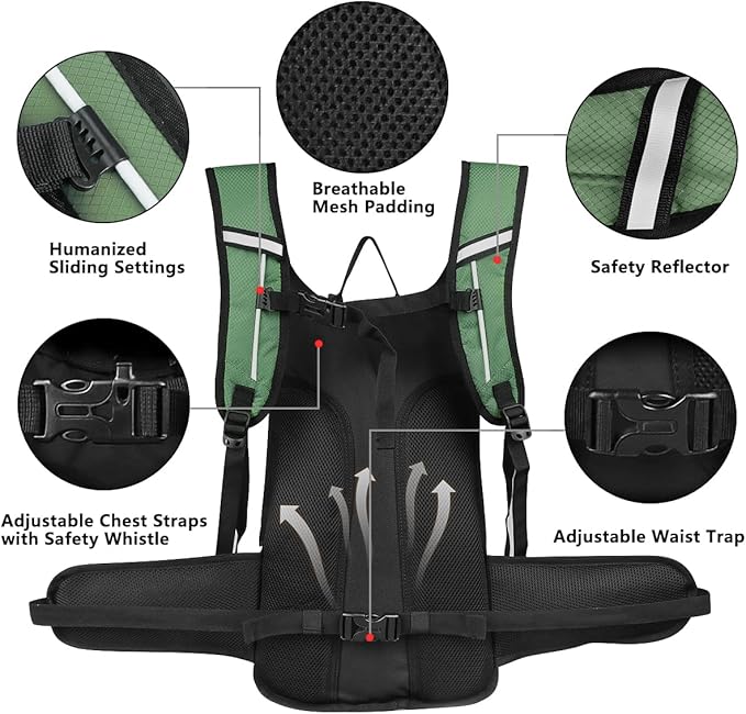 NONSAR Hydration Backpack, Hiking Backpack with 3L Water Bladder, Insulated Water Backpack for Women, Men, Kids, Keep Liquids Cool Up to 5 Hours, Daypack for Hiking, Running, Climbing, Cycling